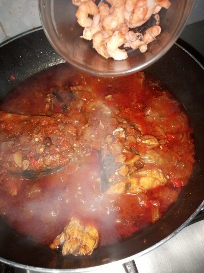 Ofada rice with seafood sauce and steamed Ugwu - Image 11